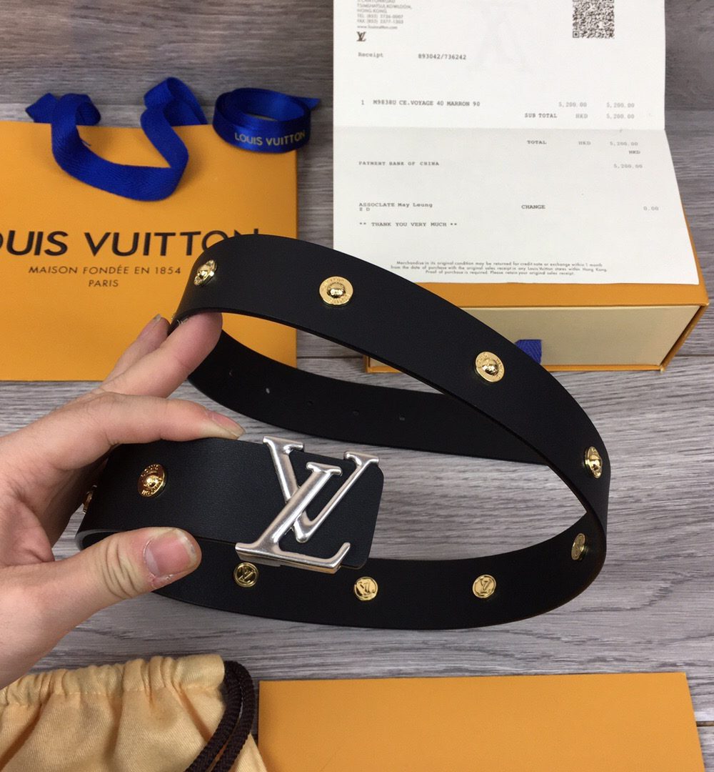 1:1 Replica Louis Vuitton LV Iconic Reversible Belt Silver Toned Hardware LV Women Belt