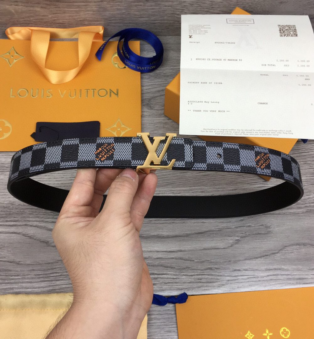 1:1 Replica Louis Vuitton LV Initiales Belt Black