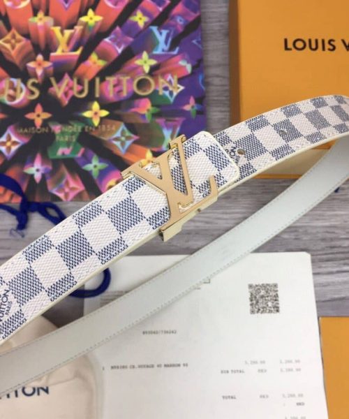 1:1 Replica Louis Vuitton LV Initiales Reversible Belt Damier Azur Canvas, LV Women Belt M0325Q