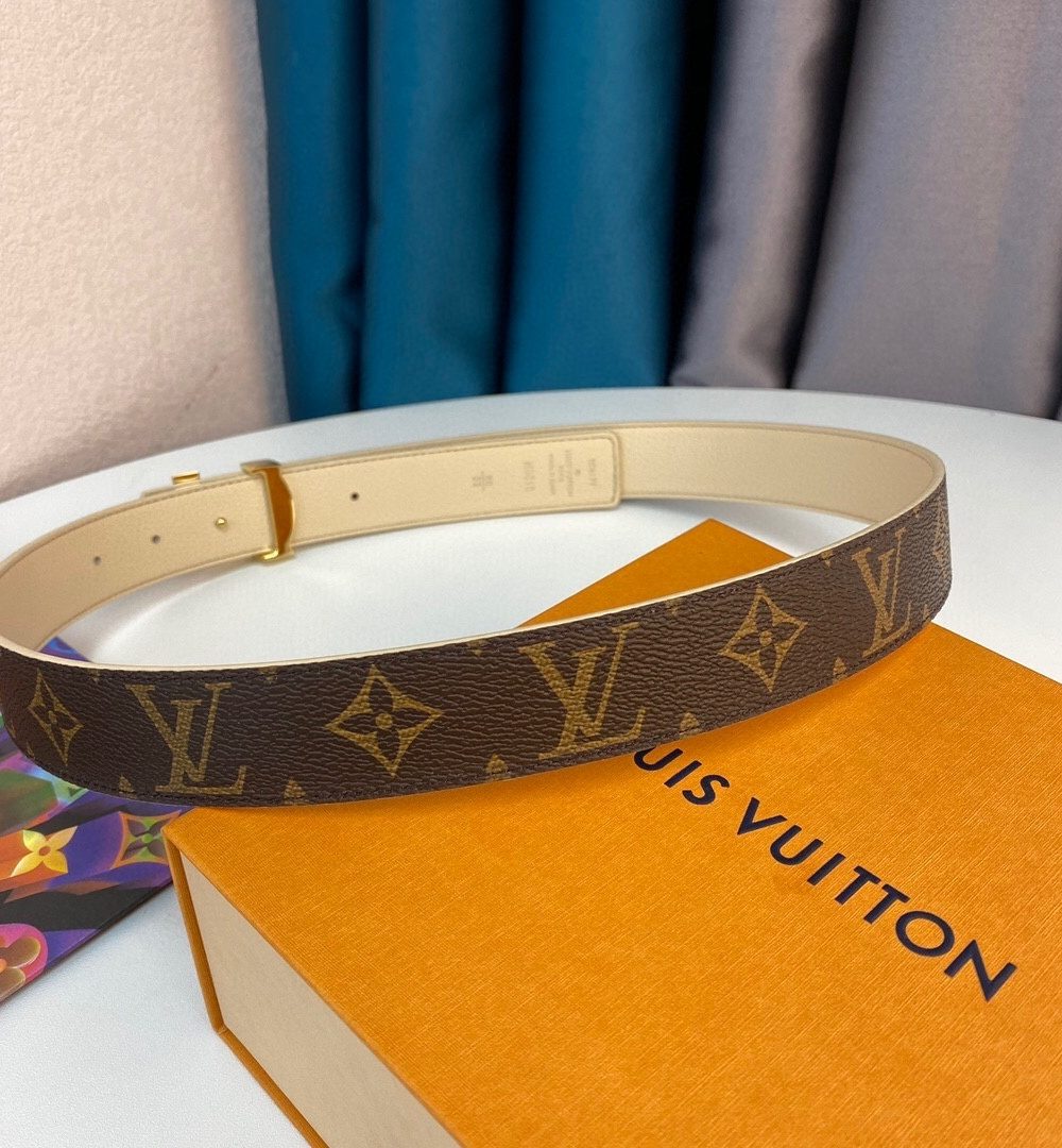 1:1 Replica Louis Vuitton LV Initiales Reversible Belt Monogram Canvas, LV Women Belt