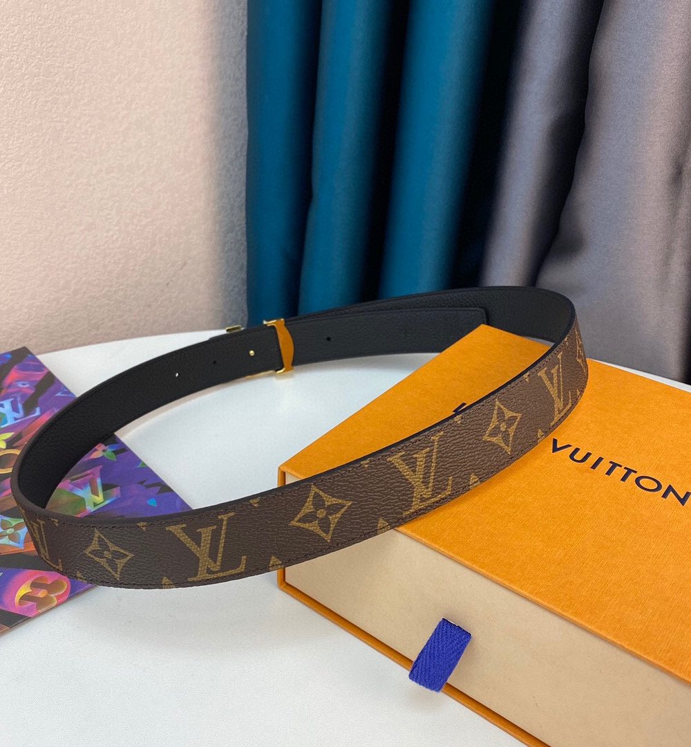 1:1 Replica Louis Vuitton LV Initiales Reversible Belt Monogram Canvas, LV Women Belt
