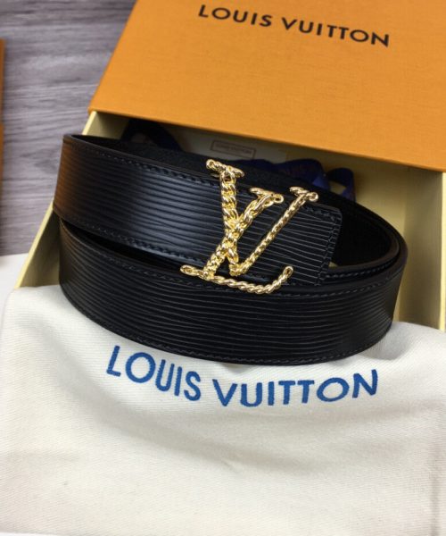 1:1 Replica Louis Vuitton LV Malletier Belt Epi Gold Toned Hardware LV Women Belt 