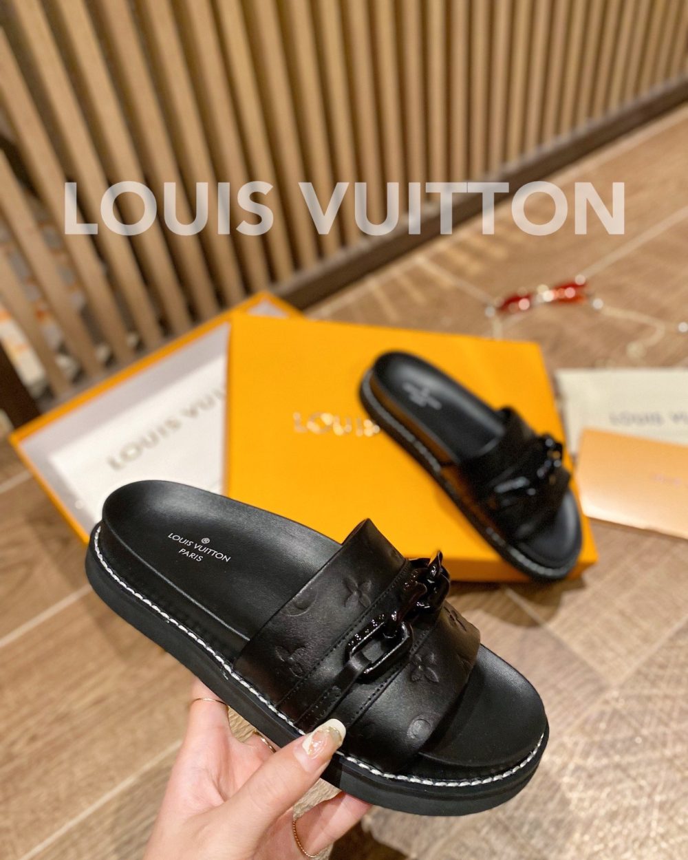 Louis Vuitton LV Sunset Flat Comfort Mule Black For Women LV