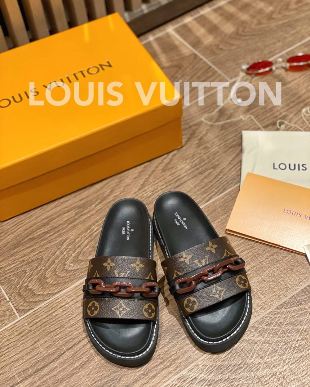 Louis Vuitton LV Sunset Flat Comfort Mule Black/Brown For Women LV