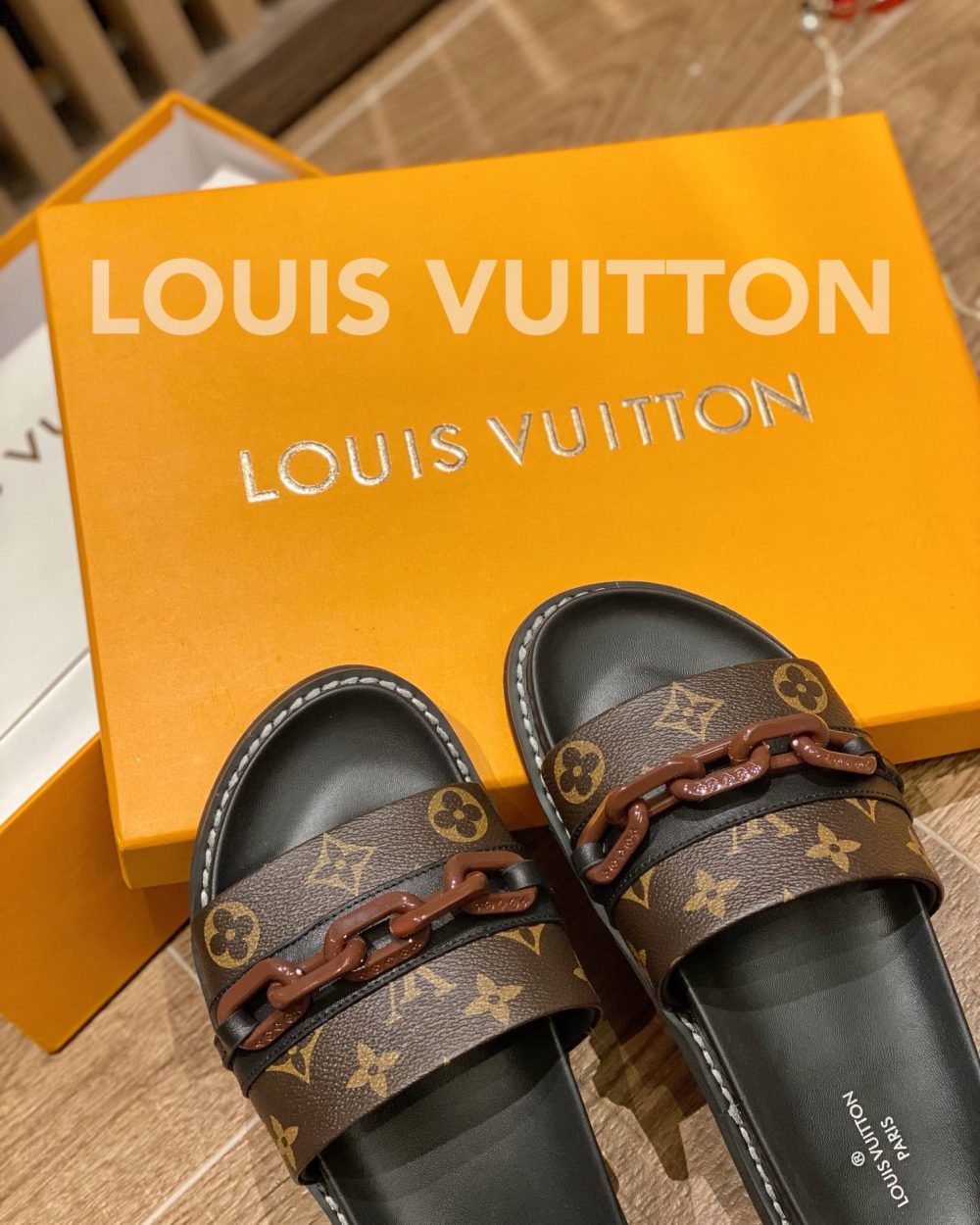 Louis Vuitton LV Sunset Flat Comfort Mule Black/Brown For Women LV