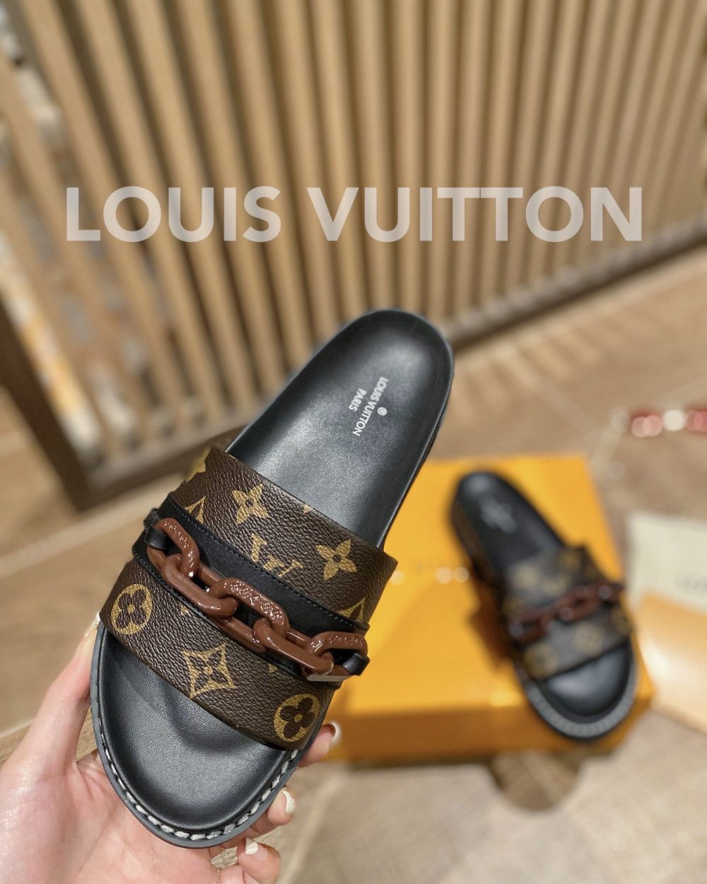 Louis Vuitton LV Sunset Flat Comfort Mule Black/Brown For Women LV