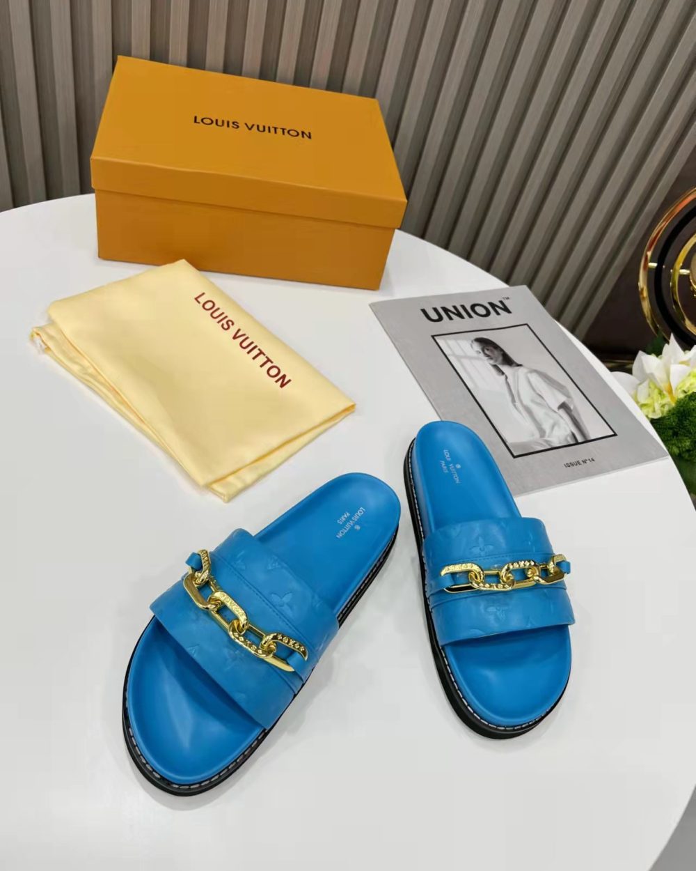 Louis Vuitton LV Sunset Flat Comfort Mule Blue For Women LV
