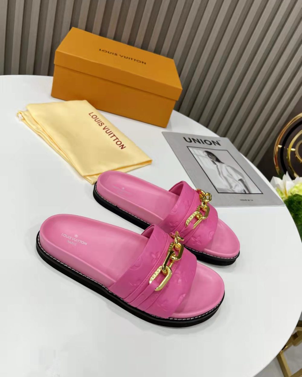 Louis Vuitton LV Sunset Flat Comfort Mule Pink For Women LV 1A9RAW