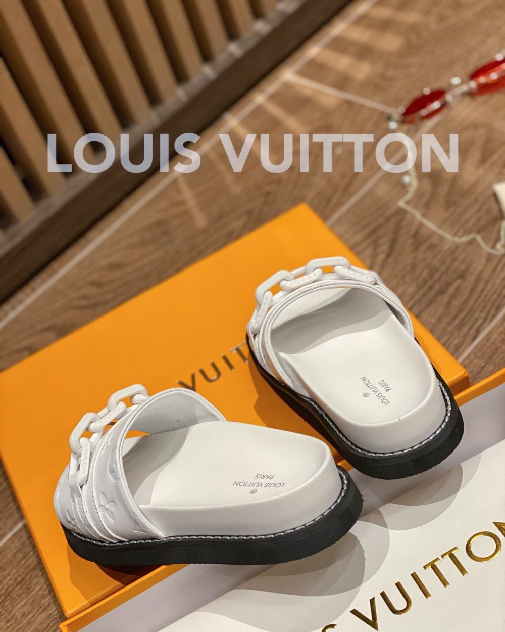 Louis Vuitton LV Sunset Flat Comfort Mule White For Women LV