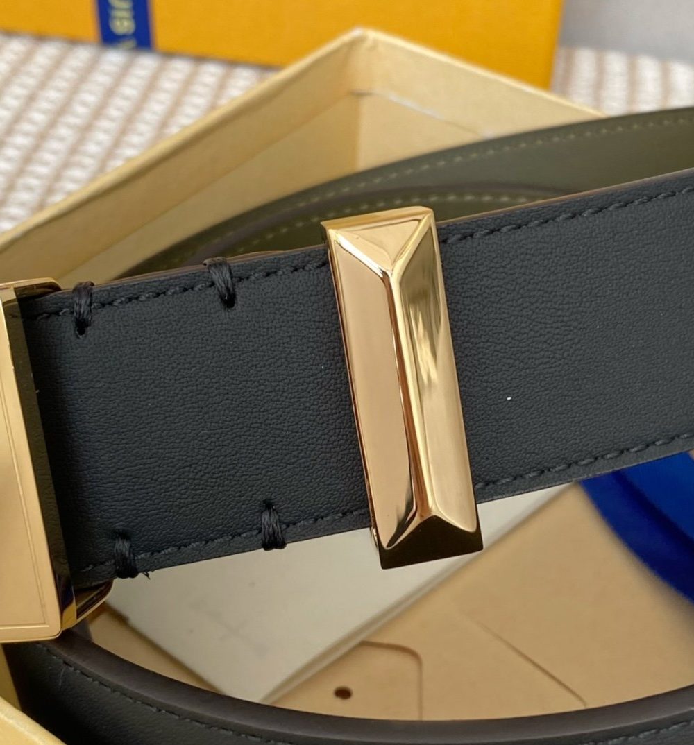 1:1 Replica Louis Vuitton Metropole LV Belt Black LV Women Belt