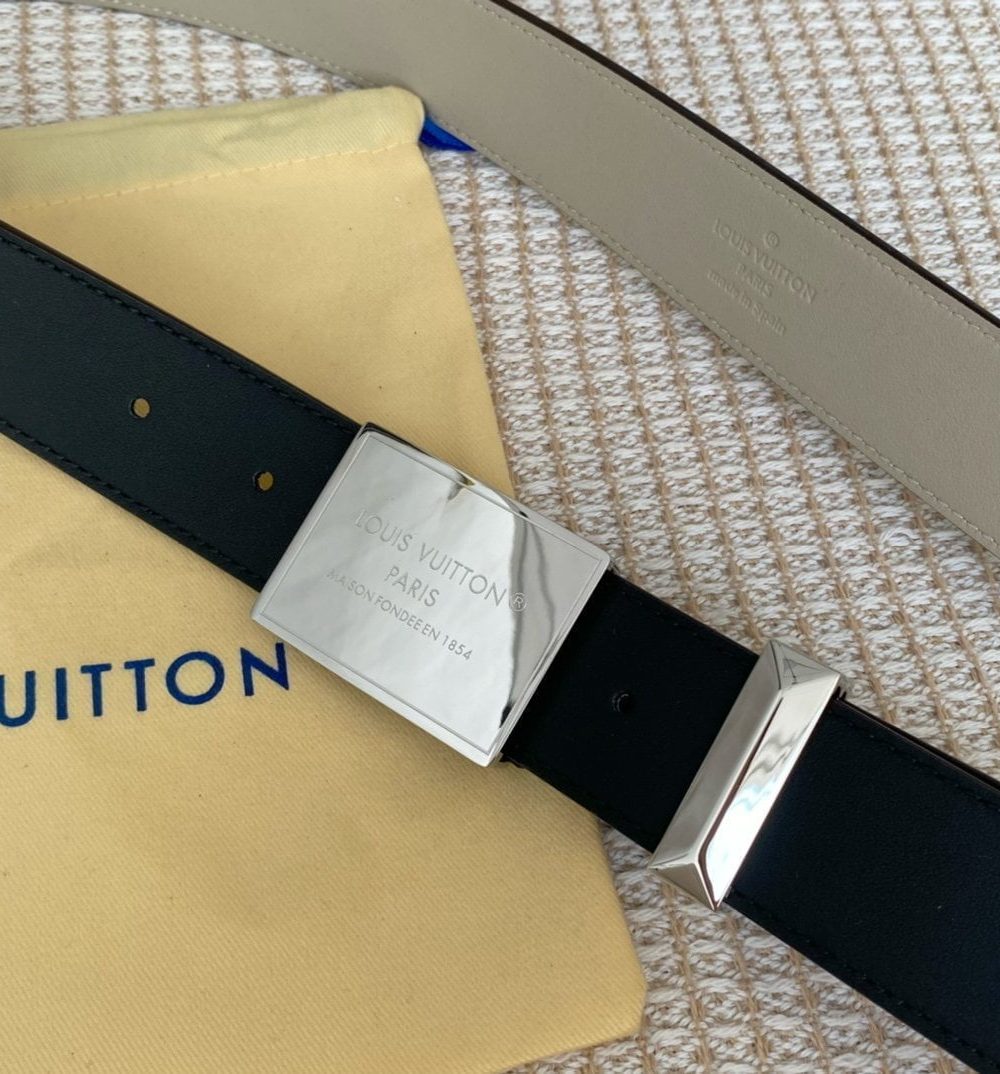 1:1 Replica Louis Vuitton Metropole LV Belt Black LV Women Belt