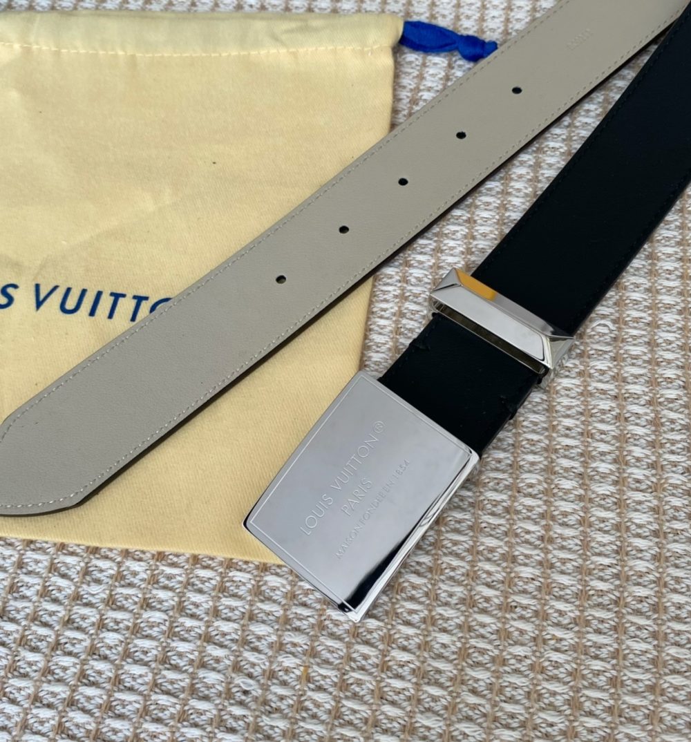 1:1 Replica Louis Vuitton Metropole LV Belt Black LV Women Belt