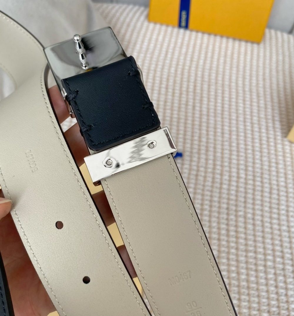 1:1 Replica Louis Vuitton Metropole LV Belt Black LV Women Belt