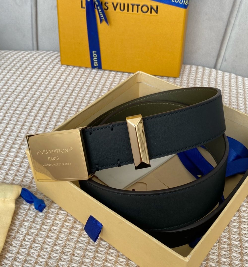 1:1 Replica Louis Vuitton Metropole LV Belt Black LV Women Belt