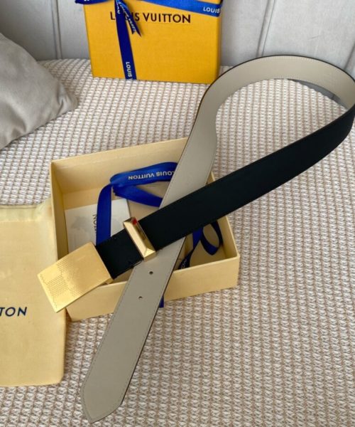 1:1 Replica Louis Vuitton Metropole LV Belt Black LV Women Belt