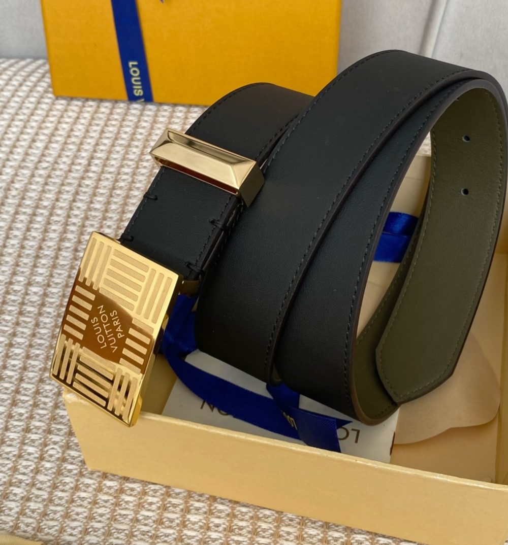 1:1 Replica Louis Vuitton Metropole LV Belt Black LV Women Belt