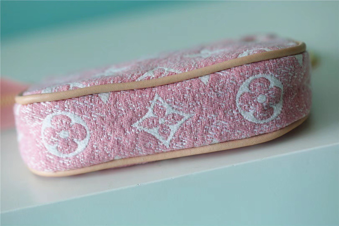 1:1 Replica Louis Vuitton Mini Pochette Accessoires Monogram Denim Pink For Women, Women's Wallets 6.1in/15.5cm LV - Image 6