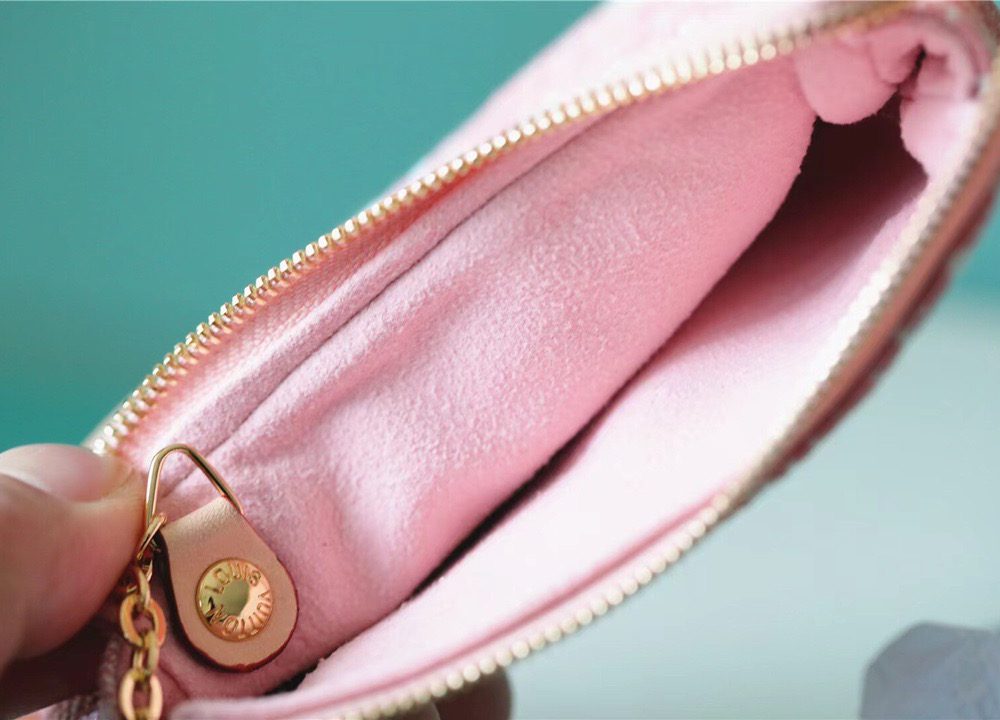 1:1 Replica Louis Vuitton Mini Pochette Accessoires Monogram Denim Pink For Women, Women's Wallets 6.1in/15.5cm LV 