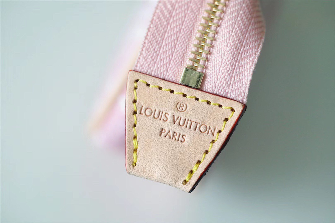 1:1 Replica Louis Vuitton Mini Pochette Accessoires Monogram Denim Pink For Women, Women's Wallets 6.1in/15.5cm LV - Image 4