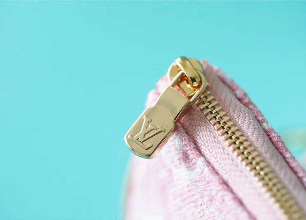1:1 Replica Louis Vuitton Mini Pochette Accessoires Monogram Denim Pink For Women, Women's Wallets 6.1in/15.5cm LV 