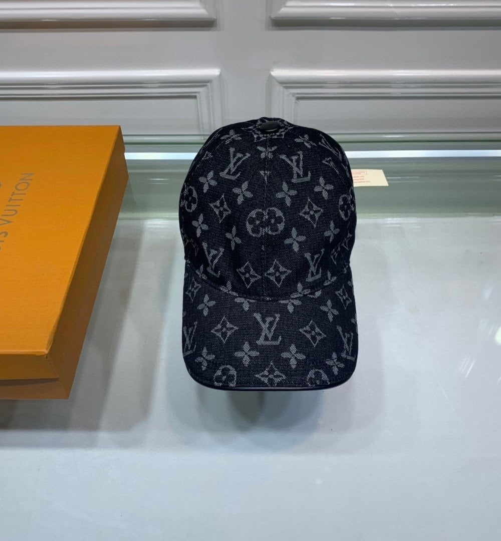 Louis Vuitton Monogram Jacquard Denim Cap Black LV Cap
