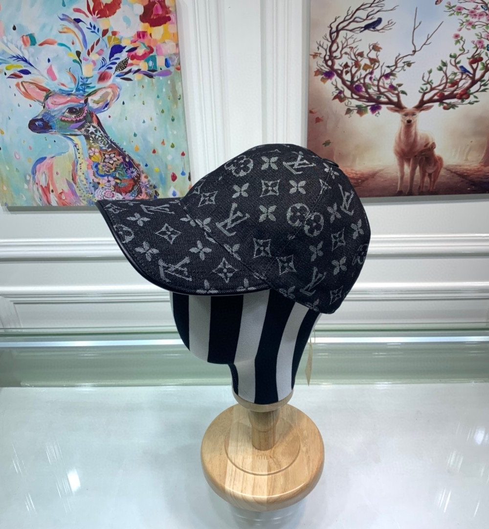 Louis Vuitton Monogram Jacquard Denim Cap Black LV Cap