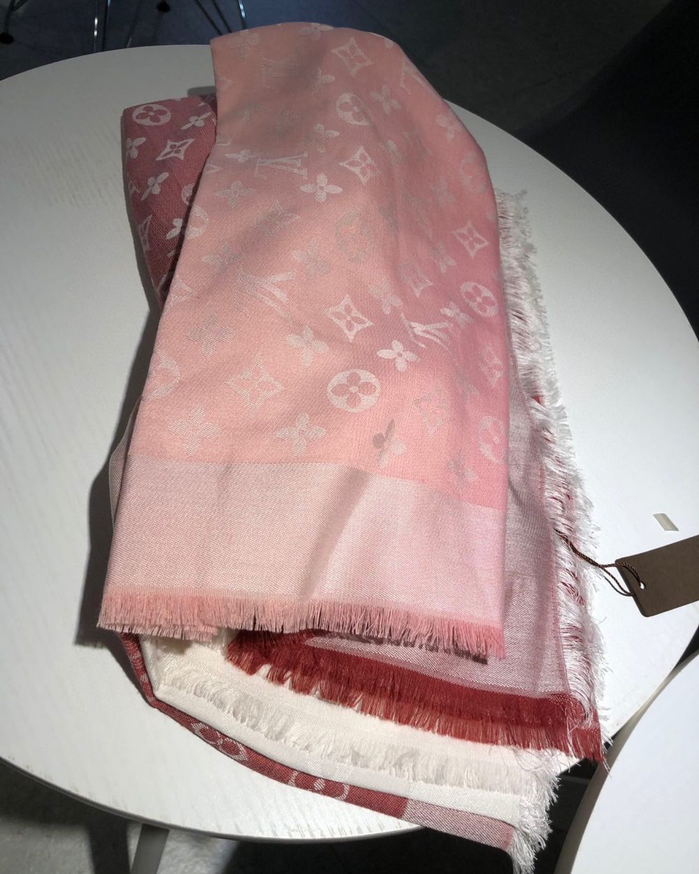 Louis Vuitton Monogram Showtime Shawl Scarf Pink/Yellow 55in/140cm