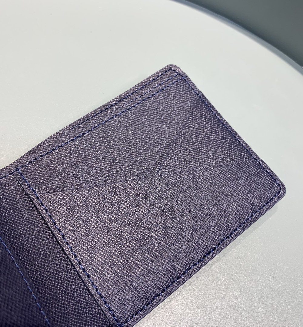 1:1 Replica Louis Vuitton Multiple Wallet Blue For Men, Men's Wallet 9in/3.5cm LV M61825