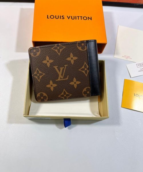 1:1 Replica Louis Vuitton Multiple Wallet Monogram Macassar Black For Men, Men's Wallet 12cm LV M69408