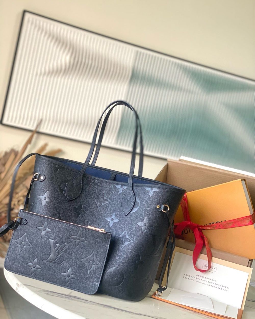 1:1 Replica Louis Vuitton LV Neverfull MM Monogram Empreinte Leather Luxury Women Bag M45685 - 31cm/ 12.2in