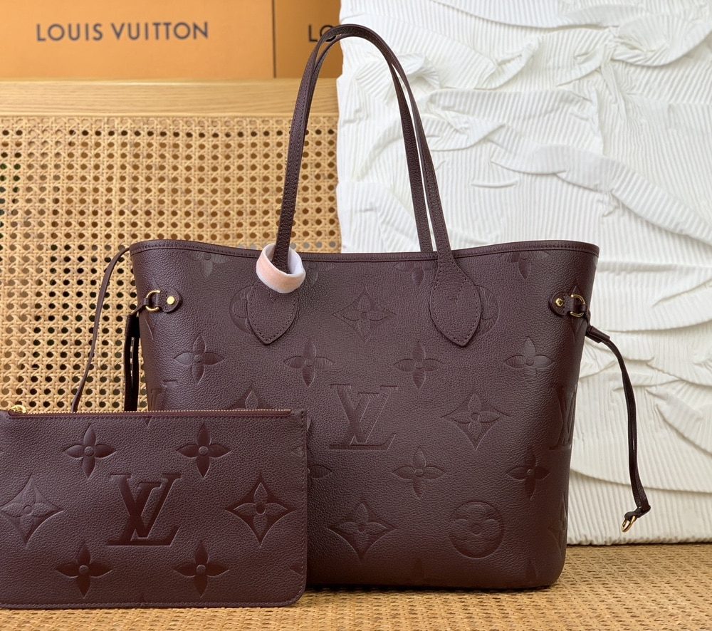 1:1 Replica Louis Vuitton LV Neverfull MM Monogram Empreinte Leather Luxury Women Bag M46599 - 31cm/ 12.2in