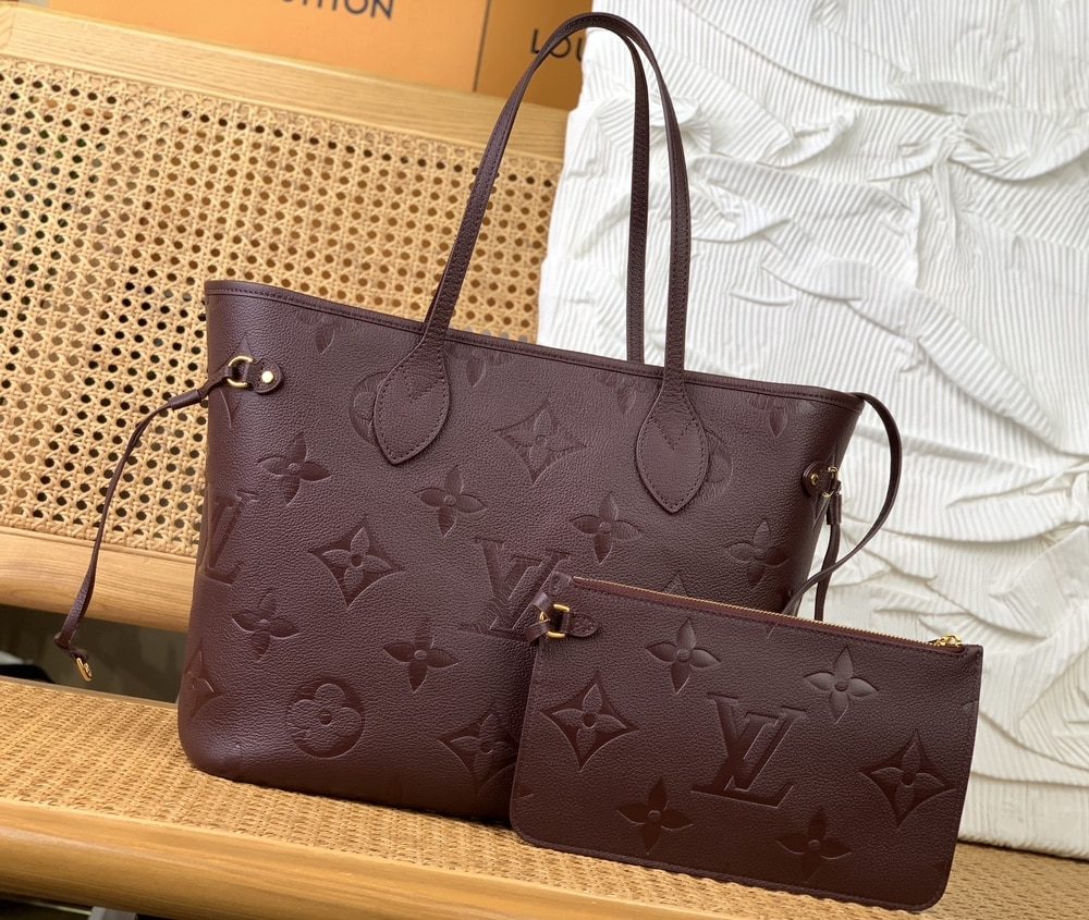 1:1 Replica Louis Vuitton LV Neverfull MM Monogram Empreinte Leather Luxury Women Bag M46599 - 31cm/ 12.2in