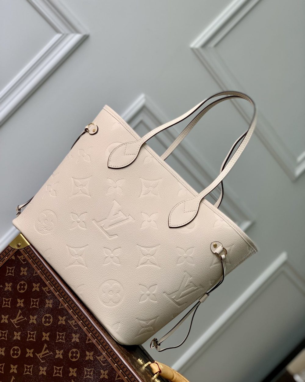 1:1 Replica Louis Vuitton LV Neverfull MM Monogram Empreinte Leather Luxury Women Bag M46676 - 31cm/ 12.2in
