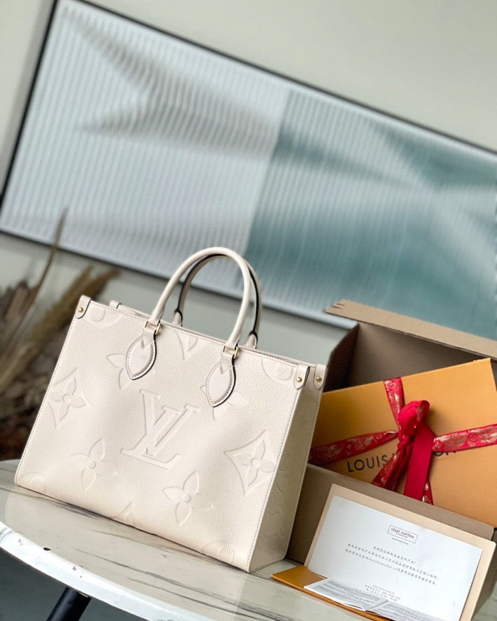 1:1 Replica Louis Vuitton LV Onthego MM Monogram Empreinte Leather Luxury Bag For Women M46531 - 35cm