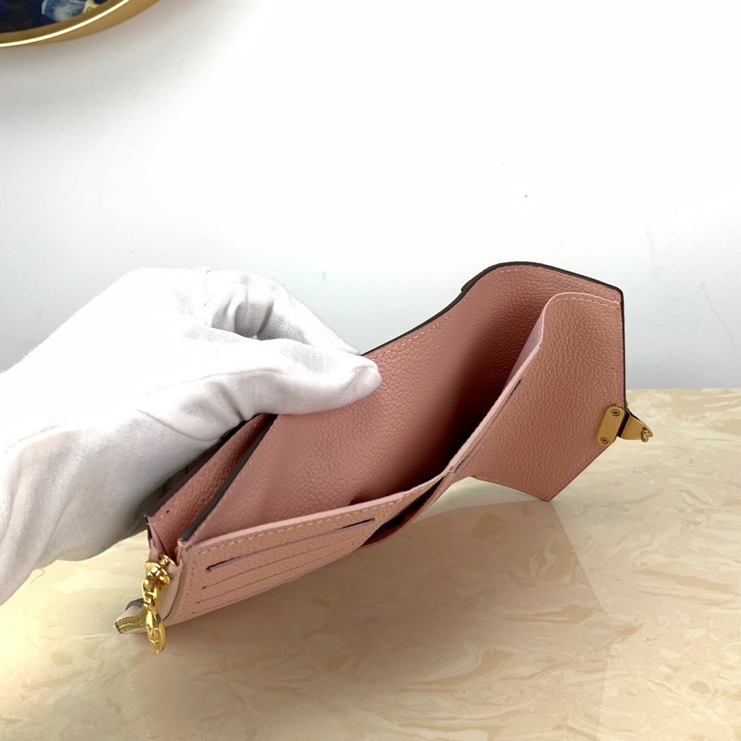 1:1 Replica Louis Vuitton Pallas Compact Wallet Monogram Canvas Pink For Women, Women's Wallet 5.1in/13cm LV - Image 8