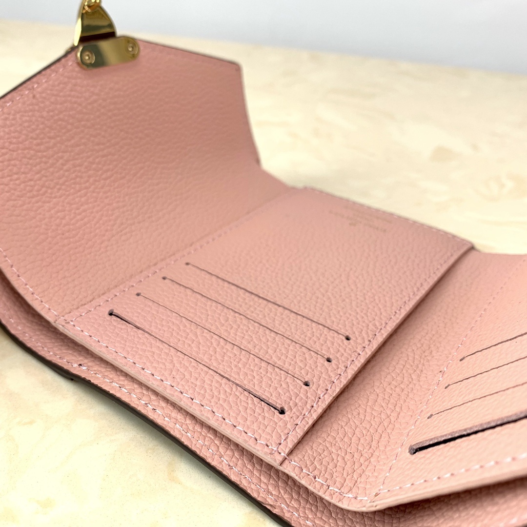 1:1 Replica Louis Vuitton Pallas Compact Wallet Monogram Canvas Pink For Women, Women's Wallet 5.1in/13cm LV - Image 2