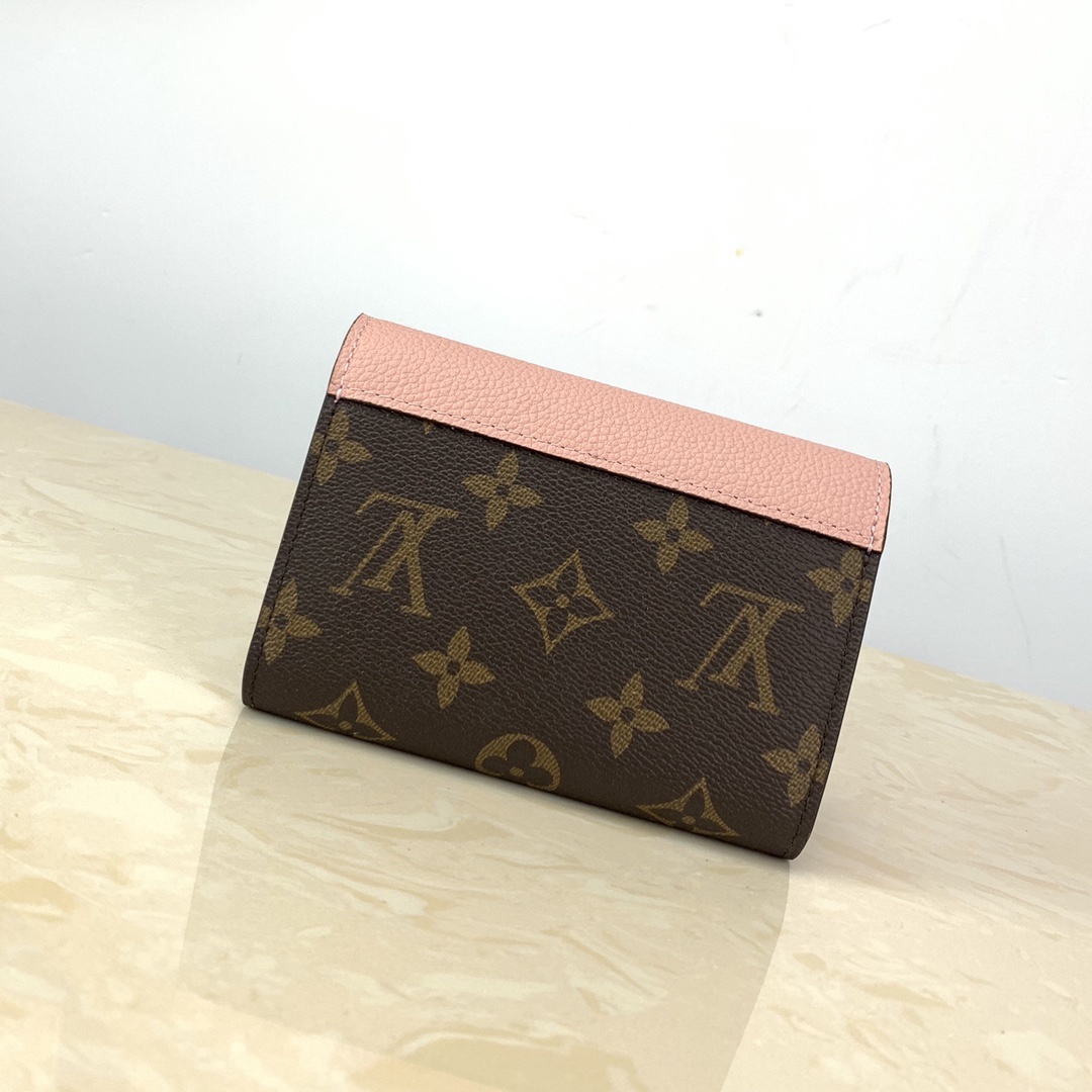 1:1 Replica Louis Vuitton Pallas Compact Wallet Monogram Canvas Pink For Women, Women's Wallet 5.1in/13cm LV - Image 5