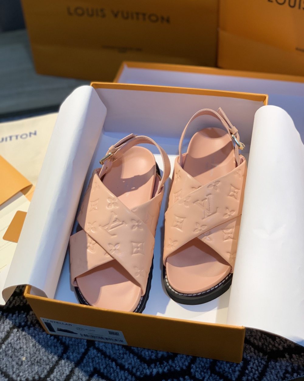 Louis Vuitton Paseo Flat Comfort Sandal Pink For Women LV 1A9RF9