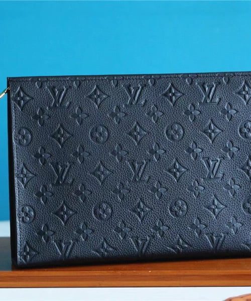 1:1 Replica Louis Vuitton Poche Toilette 26 Monogram Empreinte Black For Women, Women's Wallets 9.8in/25cm LV