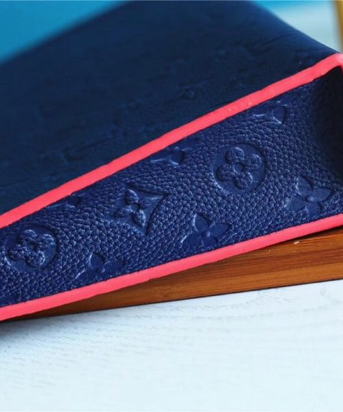 1:1 Replica Louis Vuitton Poche Toilette 26 Monogram Empreinte Navy Blue For Women, Women's Wallets 9.8in/25cm LV