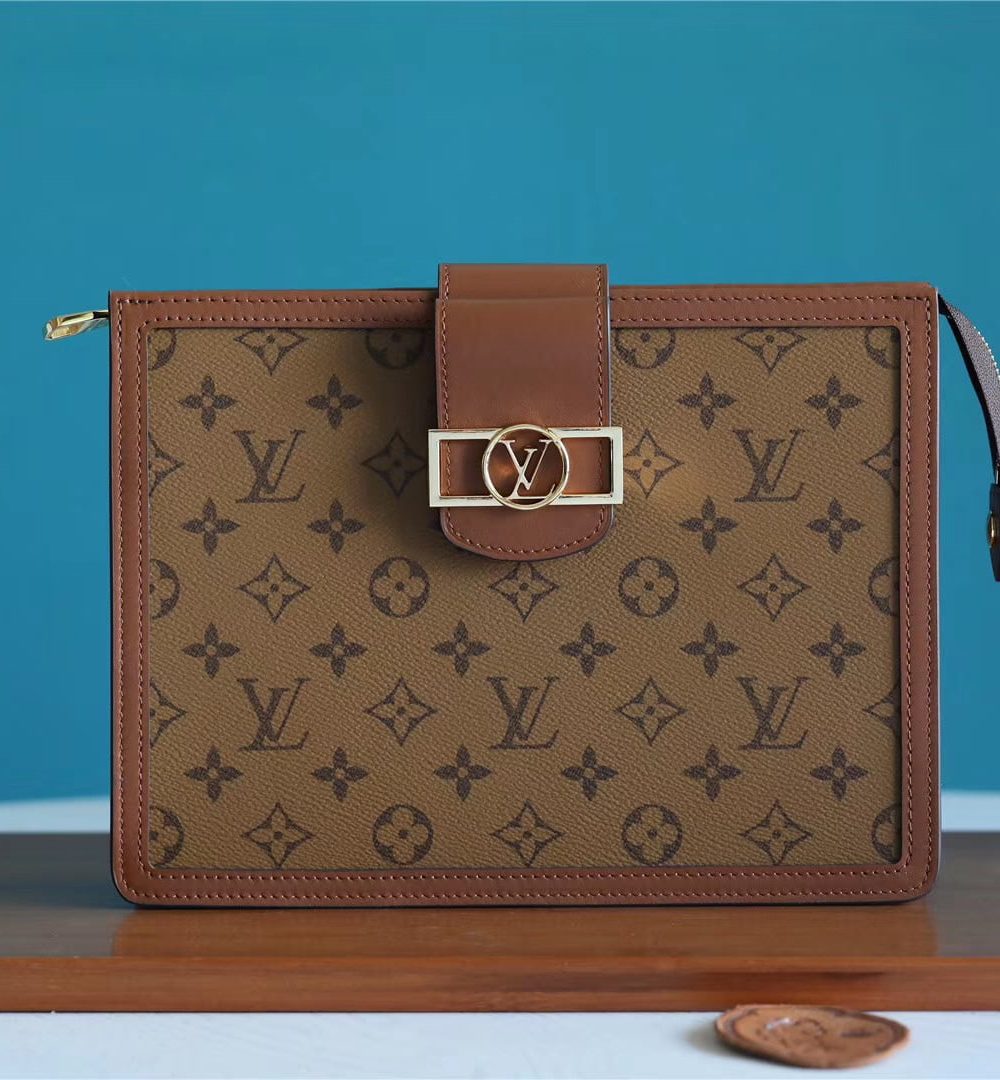 1:1 Replica Louis Vuitton Pochette Dauphine Monogram and Monogram Reverse Canvas For Women, Women's Wallets 10.2in/26cm LV