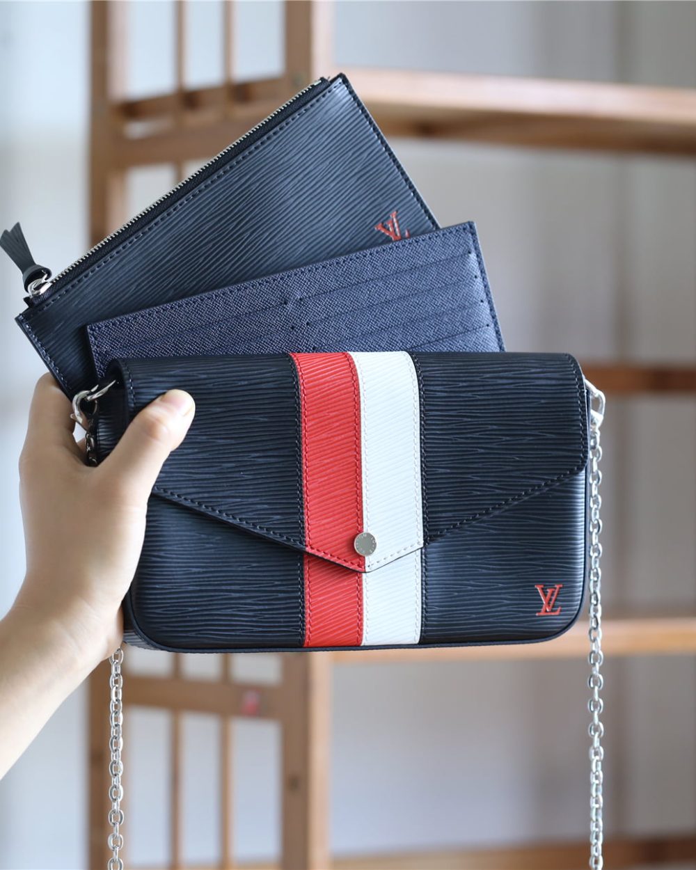 1:1 Replica Louis Vuitton Pochette Felicie Epi Black For Women, Women's Wallets 8.3in/21cm LV