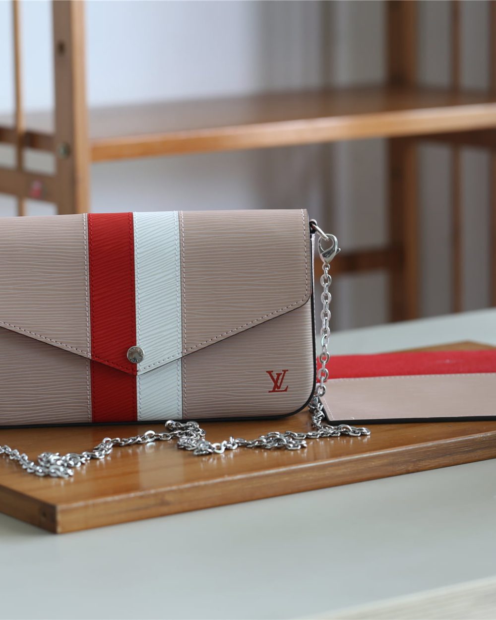 1:1 Replica Louis Vuitton Pochette Felicie Epi Rose Ballerine For Women, Women's Wallets 8.3in/21cm LV