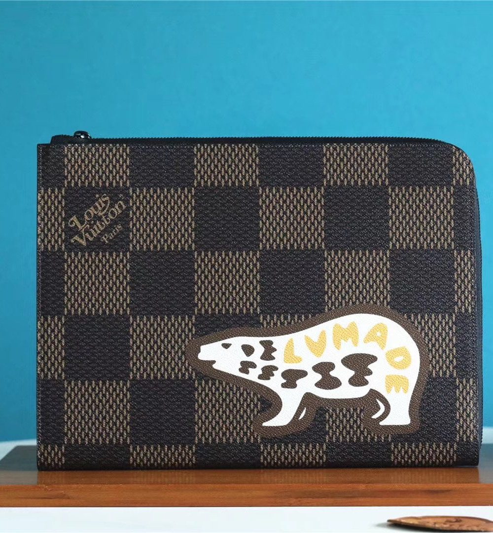 1:1 Replica Louis Vuitton Pochette Jour GM Damier Canvas By Virgil Abloh For Women, Women's Wallets 13.4in/34cm LV