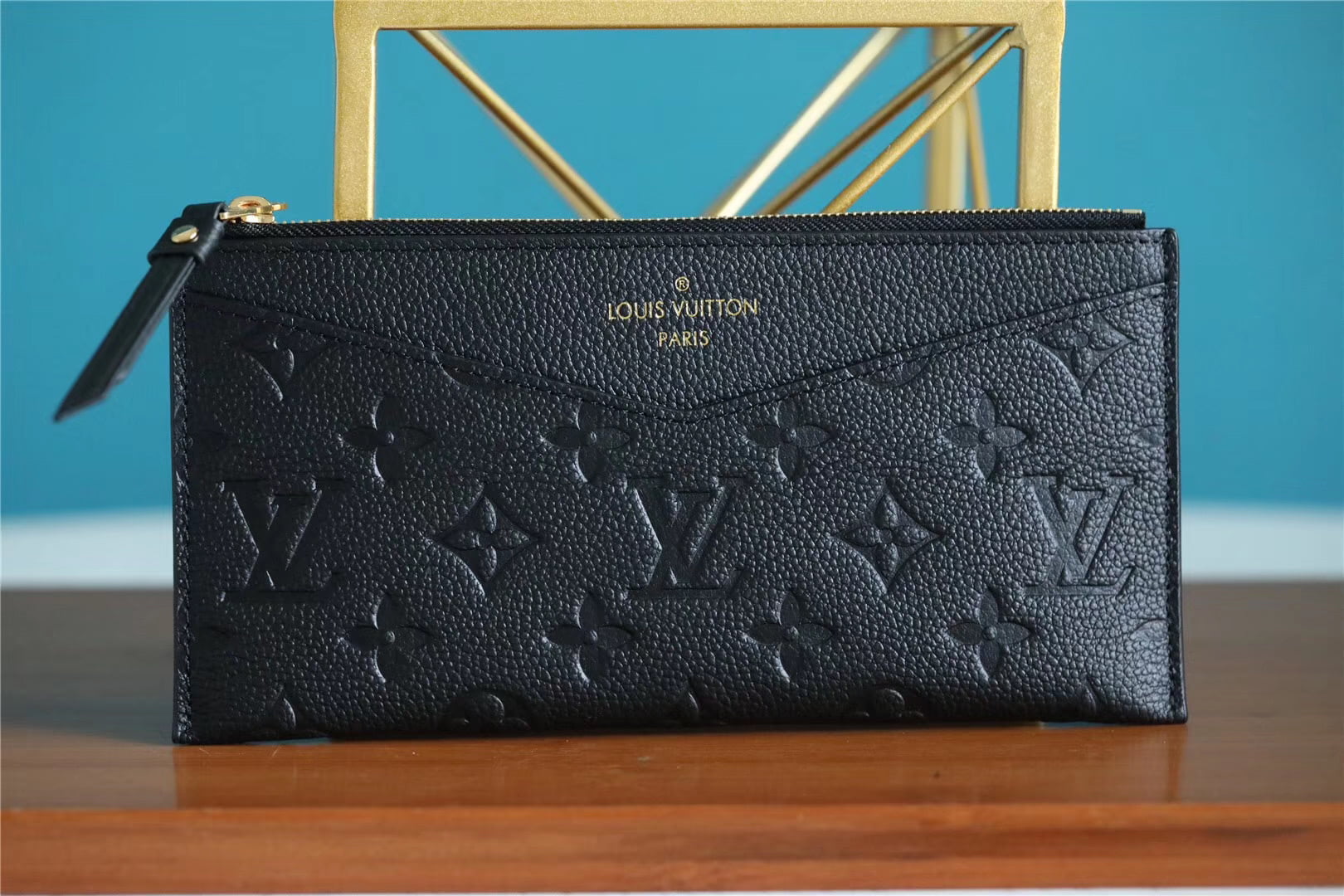 1:1 Replica Louis Vuitton Pochette Melanie BB Monogram Empreinte Black For Women, Women's Wallets 7.9in/20cm LV M68712
