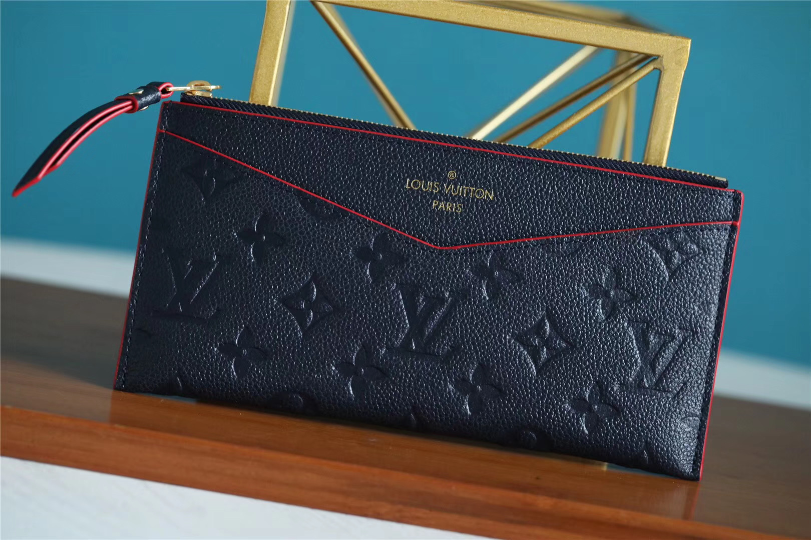 1:1 Replica Louis Vuitton Pochette Melanie BB Monogram Empreinte Dark Blue For Women, Women's Wallets 7.9in/20cm LV - Image 4