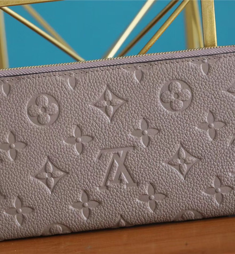 1:1 Replica Louis Vuitton Pochette Melanie BB Monogram Empreinte Grey For Women, Women's Wallets 7.9in/20cm LV