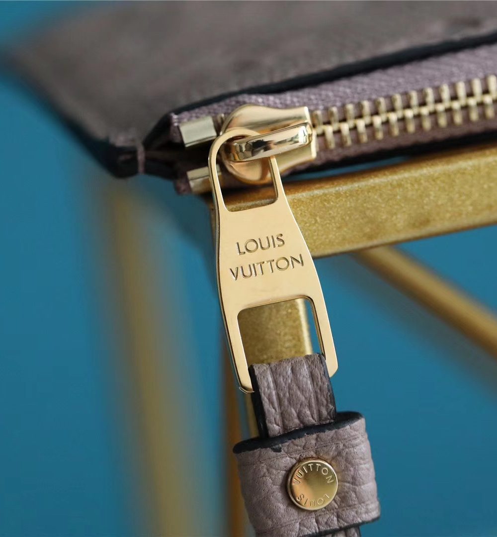 1:1 Replica Louis Vuitton Pochette Melanie BB Monogram Empreinte Grey For Women, Women's Wallets 7.9in/20cm LV