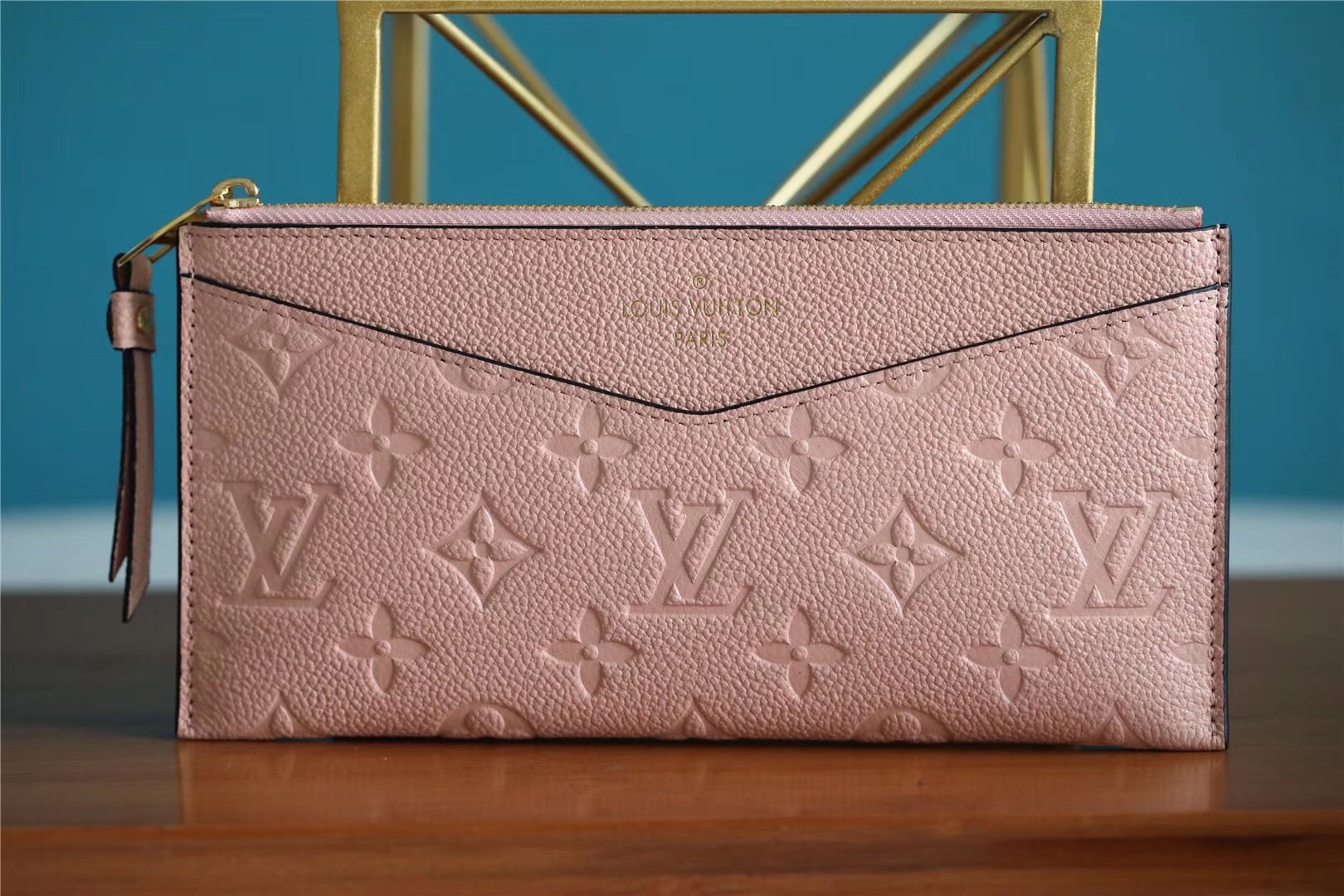 1:1 Replica Louis Vuitton Pochette Melanie BB Monogram Empreinte Pink For Women, Women's Wallets 7.9in/20cm LV