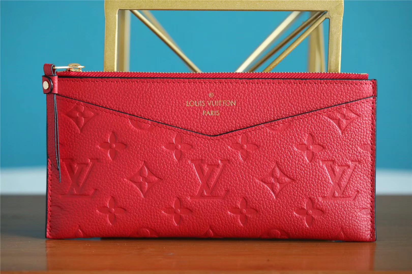 1:1 Replica Louis Vuitton Pochette Melanie BB Monogram Empreinte Red For Women, Women's Wallets 7.9in/20cm LV